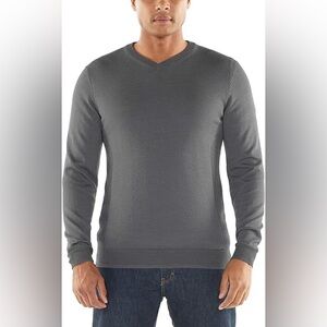 Icebreaker Merino Wool Blend Cool-Lite Quailburn V Sweater Gray